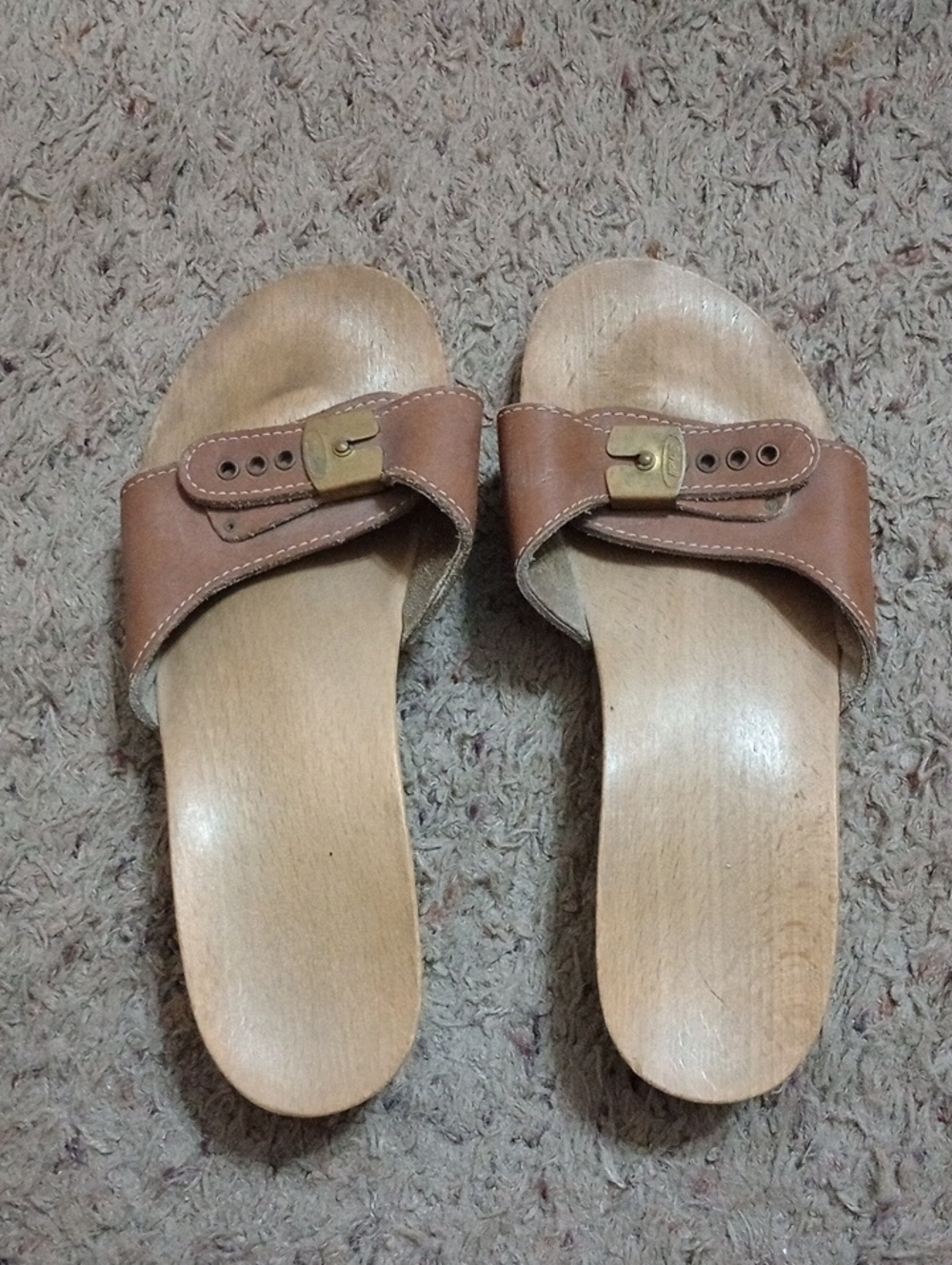 Vintage 1970's Dr. Scholl's Wooden Exercise Sandals